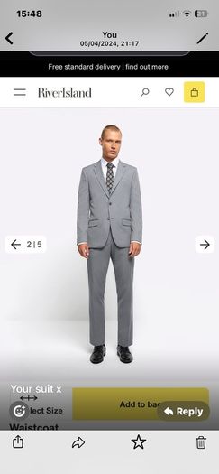 Beautiful River Island suit 40r jacket  32r trousers