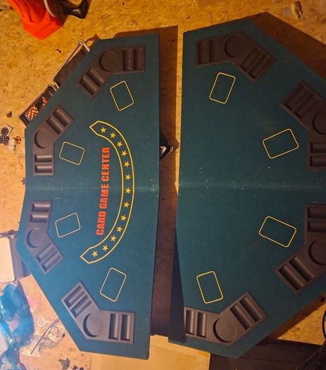 Casino Layout Texas Hold Em Tournament Folding Poker Table Top x2 & Accessories
