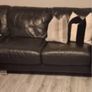 Black leather corner sofa Image 3