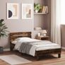 Bed Frame without Mattress with LED Lights Smoked Oak Image 2