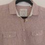 Marks Spencer red white stripe 100% pure linen shirt size 8-10 Image 8