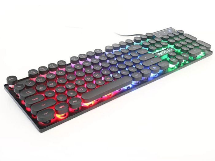 New iMICE AK-800 USB Wired LED Backlit Suspended Round Cap Gaming Keyboard.