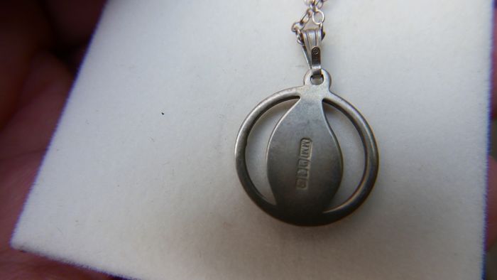Vintage Sterling Silver 925 Red Teardrop Pendant and Chain 3g
