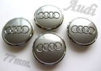4x Audi 77mm 3D Silver Chrome  alloy wheel centre caps cap Hub Cover 77