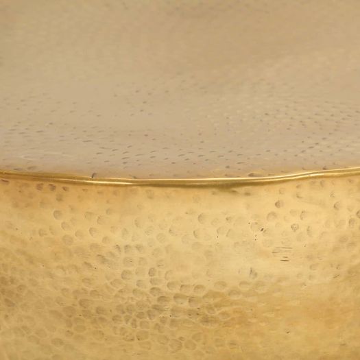 Coffee Table Hammered Aluminium 70x30 cm Brass