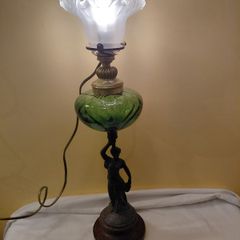 Antique Victorian Oil Lamp Converted to Electric