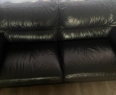 Dark brown 3 seater leather sofa
