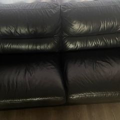 Dark brown 3 seater leather sofa