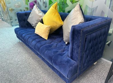 Navy chesterfield 3 seater & 2 seater suite