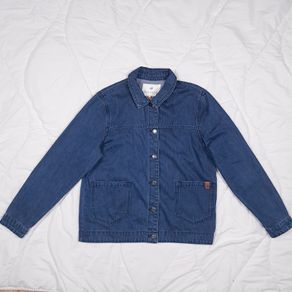 Brakeburn Dark Wash Blue Denim Chore Utility Jacket 10UK/38EU