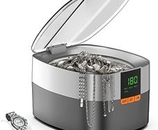 FREE EXPRESS SHIPPING Ultrasonic Jewelry Cleaner, 750ml Sonic Cleaner with Digital Timer for Eyeglasses, Rings, Coins, Silver, Denture Ultrasonic Cleaner Solution for Gifts