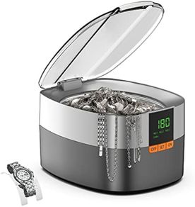 FREE EXPRESS SHIPPING Ultrasonic Jewelry Cleaner, 750ml Sonic Cleaner with Digital Timer for Eyeglasses, Rings, Coins, Silver, Denture Ultrasonic Cleaner Solution for Gifts