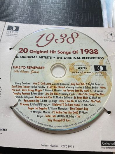 1938 Original Hit Songs CD