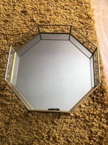 Gold mirrored & glass tray