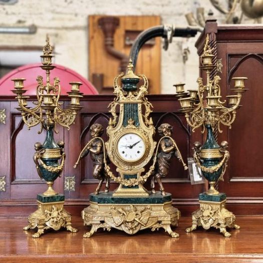 Three Piece Clock & Candelabra Set KAS1370