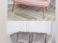 main image for ad Grey &amp; blush pink Velvet 2 Seater Sofas