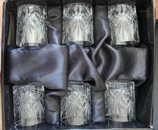 Killarney Crystal Muckross Whiskey Glasses, Set of 6, Boxed