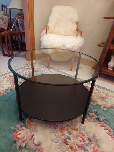 Glass Top Metal Frame Coffee Table
