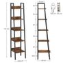 Slim Shelving Unit industrial brown bookcase 5 tier Image 3