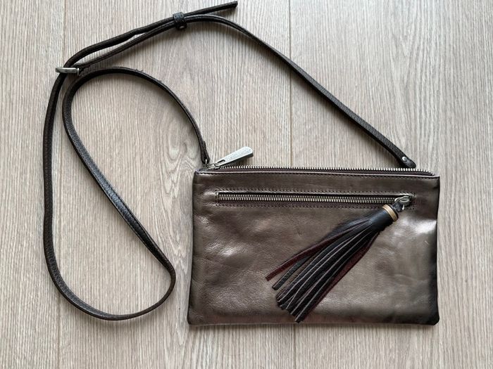 Nina Heyer Leather Crossbody Messenger Shoulder Bag Purse + Scarf