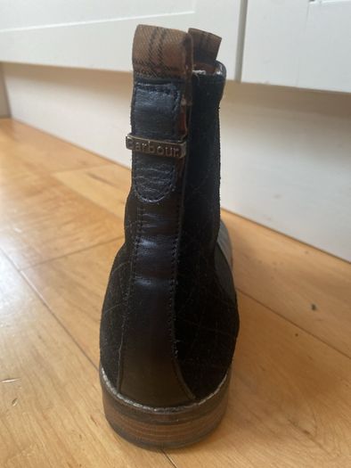 Barbour black leather ankle boots size 6 UK 39