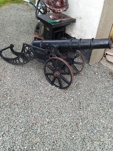 Antique style cast iron cannons