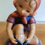Vintage Erich Stauffer Figurine Japan "Open Laces" Girl Tying Shoe Ceramic Image 3