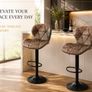 Set of 2 Height Adjustable Faux Leather Bar Stools Brown or Grey Kitchen Breakfast Bar Chairs with Backrest and Footrest Image 6