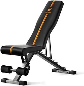 Foldable Adjustable Weight Bench | 90 Degree, Incline, Decline, Flat | Pre Assembled | Weights Set Compatible | Home Gym Benches | Full Body Workout Exercise