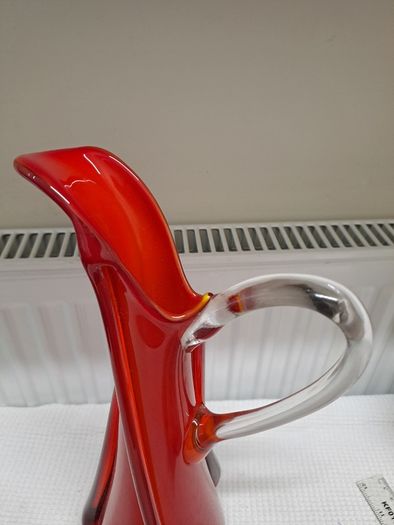 Murano glass Sommerso beak vase or jug