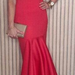River Island red strapless dress