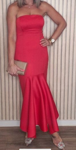 River Island red strapless dress