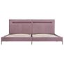Bed Frame with LED Pink Fabric 150x200 cm Image 4