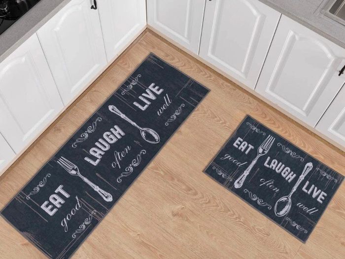 2 Pcs Non-slip Kitchen Mats and Rugs Washable Rubber Backing Doormat Runner Microfiber Rug Set (MULTIPLE DESIGNS, SEE PHOTOS)