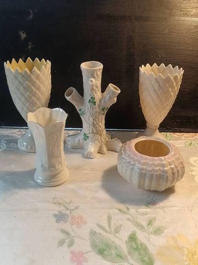 5 PCS Vintage Belleek Pottery