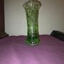 Vintage Green Glass Vase Image 8
