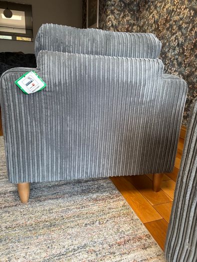 Grey corduroy armchair