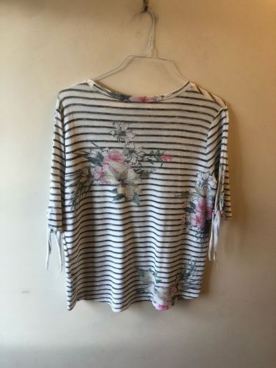 Floral / stripe top (size 12)