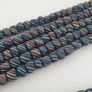 Vintage Afircan Style MultiColor Stripe Blue 7mm-8mm Glass beads Necklace Strand Image 2