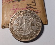 South Africa Silver Florin 1944