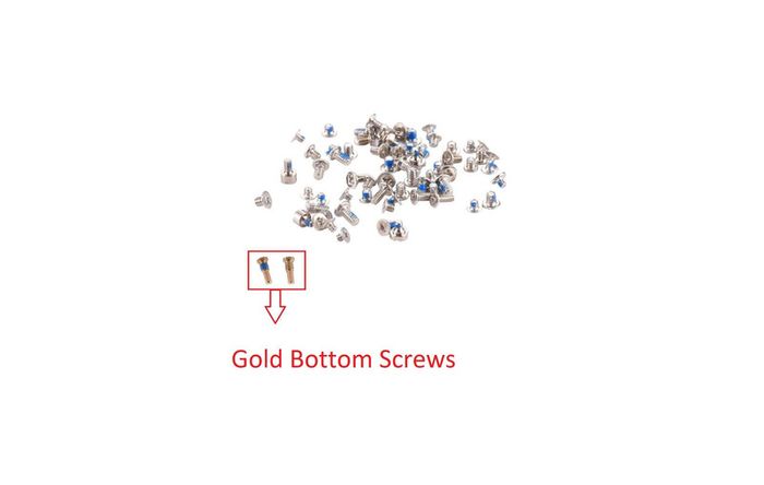 For iPhone 8 4.7" Full Complete Screw Set Repair Fix With 2 Gold Bottom Screws - FHT33IPFC