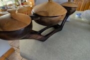 Vintage Hand-Carved African Centerpiece Serving Dish With lids.