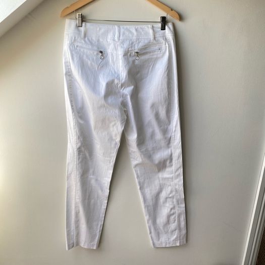 NWT Bellensia White Slim-Leg Cotton Trousers