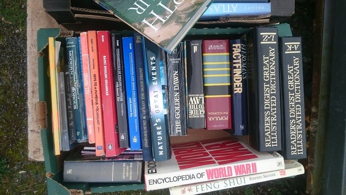 3 boxes of books