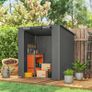 Garage Tent 190x120 cm Waterproof Storage Tent with Roll-up Zipper Door, Vent Window Dark Gray Image 4