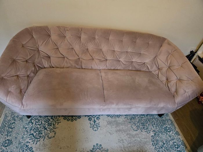 Compact 3 Seater Pink Sofa