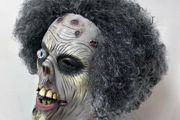 Halloween zombie walking Dead horror latex mask with hair.