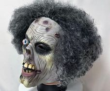 Halloween zombie walking Dead horror latex mask with hair.