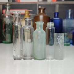 215 - Set of 5 Vintage Clear Glass Decorative Collectible Vials Lab Tubes