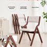 Set of 2 Wooden Folding Chairs with Cushions Portable Foldable Design Image 4